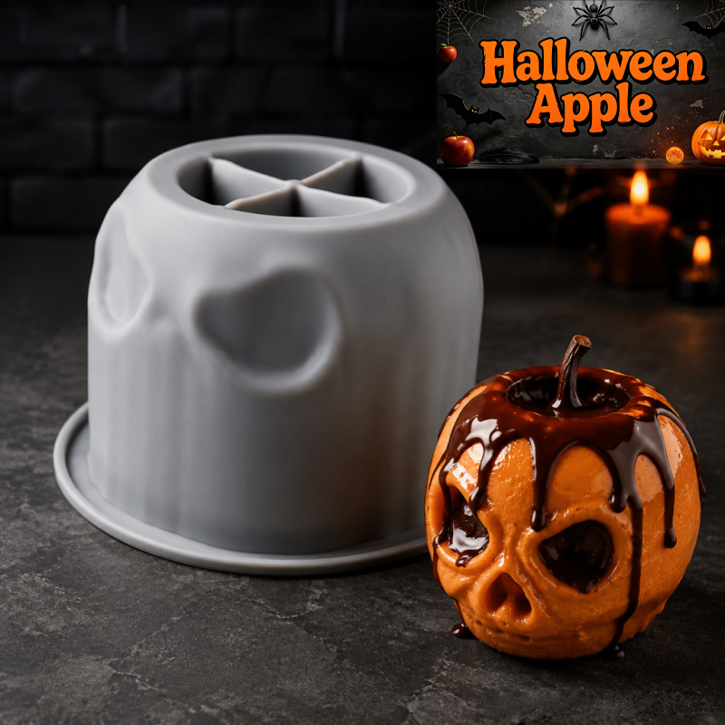 Soap Making Instructions - Halloween skull apple silicone mold, creative