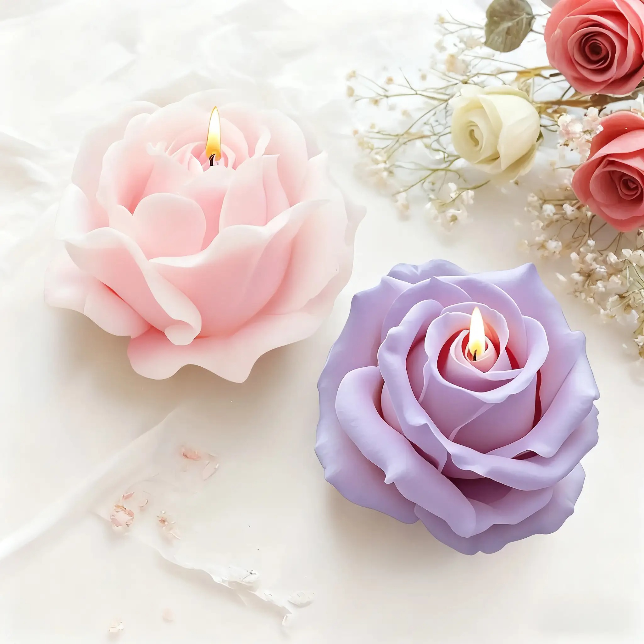 2-Piece Romantic 3D Rose Silic - Soap Making Gifts ulasan dan harga