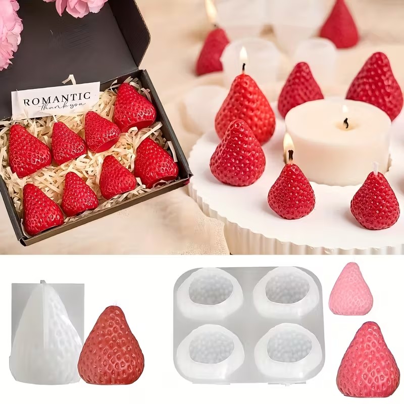 Strawberry Silicone Candle Mol - Soap Making Gifts ulasan dan harga