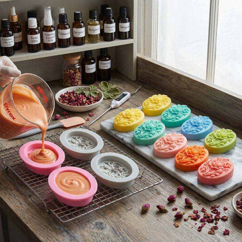 4 Silicone mold with flower sh - Soap Making Instructions ulasan dan harga